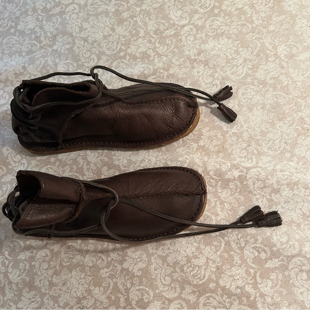 Pure Footwear ~ Indie Brown Leather Flat Lace-Up Ankle Boots in size 9 - Picture 11 of 12